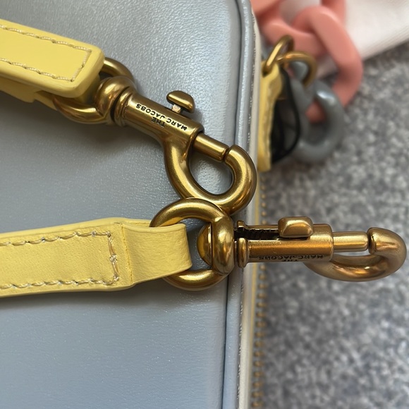 Marc Jacobs The Vanity Peach & Gray Crossbody Bag with Crossbody + Wrist Strap - Picture 8 of 14